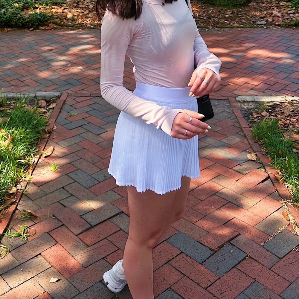 Lululemon White Pleated Tennis Skirt